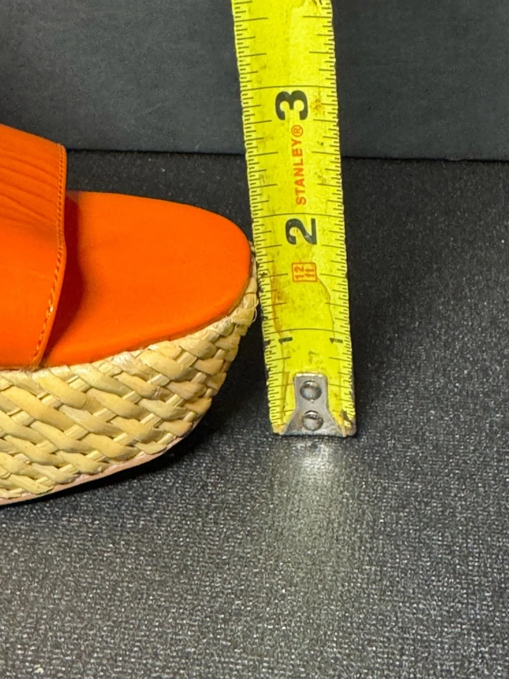 Curations Orange Patent Raffia Platform Wedge Sandals 6M Tropical Resort